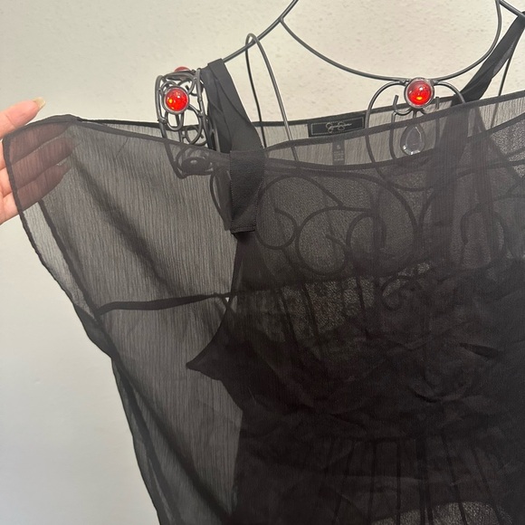 Jessica Simpson Black Sheer Ruffled Blouse - Picture 5 of 15